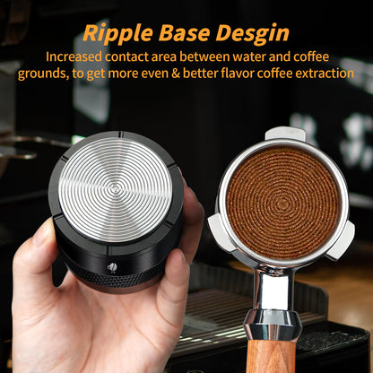 51mm Adjustable Depth Coffee Tamper, Spring-Loaded Stainless Steel Espresso Tamper for Breville Portafilter, Ergonomic Design  