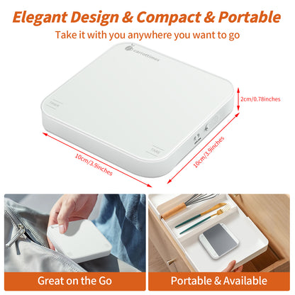 Carrottimes Rechargeable Mini Coffee Scale with Timer, 2kg/0.1g Espresso Scale with Silicone Mat, Digital Food Scales for Kitchen, Pour-Over Coffee, Espresso  